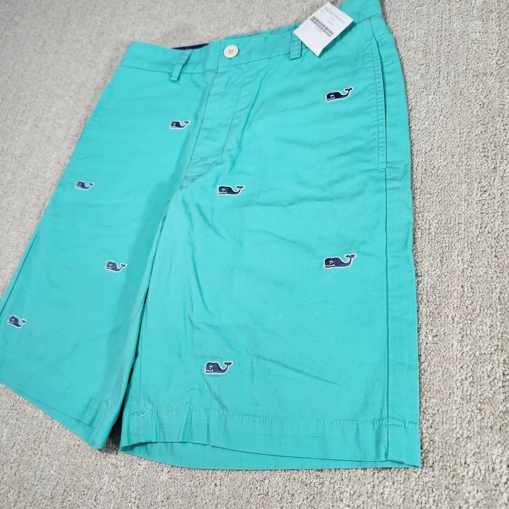 Vineyard Vines Mens 28 Classic Fit 9 Club Short Turquoise Whale Embroidered‎ NWT